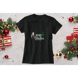 Camiseta de Natal de Beija-flor com pequena árvore