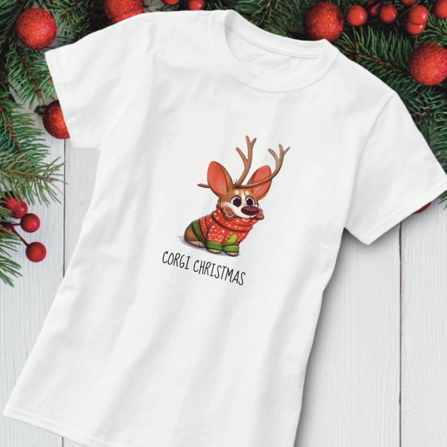 Camiseta de Natal de Cachorro Corgi (Criador carregado)