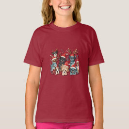Camiseta de Natal de Cachorro em Arte Linear | Rou