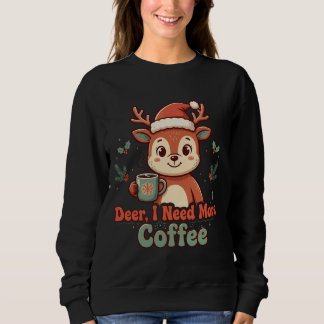 Camiseta de Natal de Café Funny Deer que Eu Precis