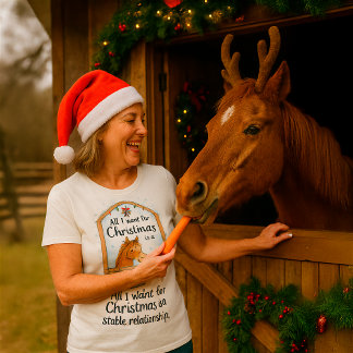 Camiseta de Natal de Cavalo de Casal Engraçado – N