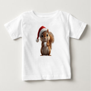 Camiseta de Natal de Esquilo Fofa para Bebê