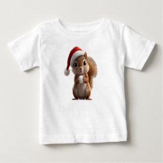 Camiseta de Natal de Esquilo Fofa para Bebê