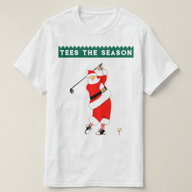 Camiseta de Natal de Golfe (Frente do Design)