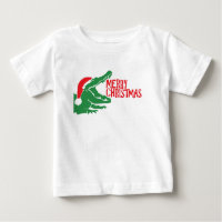 Camiseta de natal de jacaré