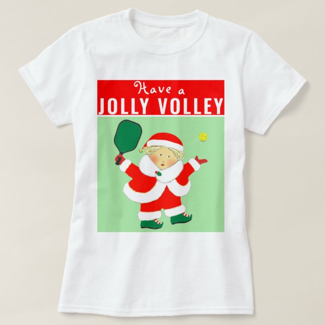 Camiseta de Natal de Pickleball (Frente do Design)