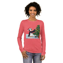 Camiseta de Natal de Pinguim Fofa