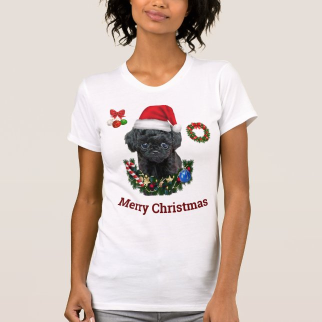 Camiseta de Natal de Poodle (Frente)