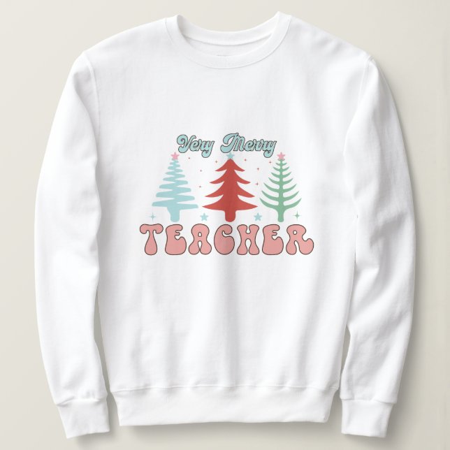 Camiseta de natal de professor de Feliz (Frente do Design)