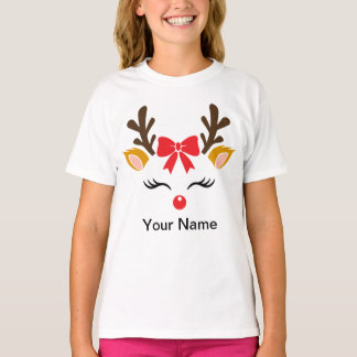 Camiseta de Natal de Reindeer Personalizada