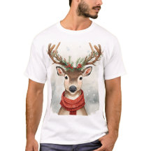 Camiseta de Natal de Rena para Festa de Fim de Ano
