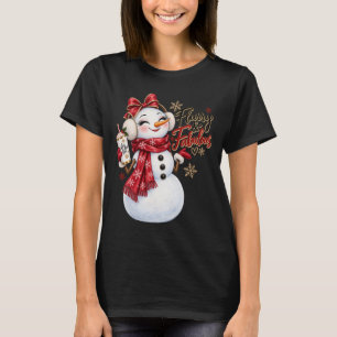Camiseta de Natal do Boneco de Neve Festivo