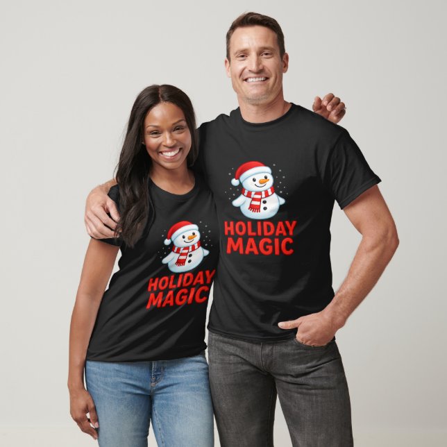 Camiseta de Natal do Boneco de Neve Mágico de Féri (Unissex)