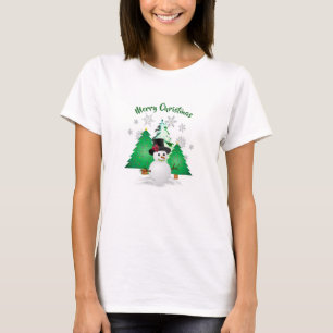 Camiseta de Natal do Boneco de Neve no Inverno Mág