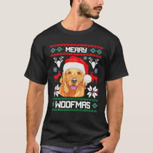 Camiseta de Natal do Cão Golden Retriever Merry Wo