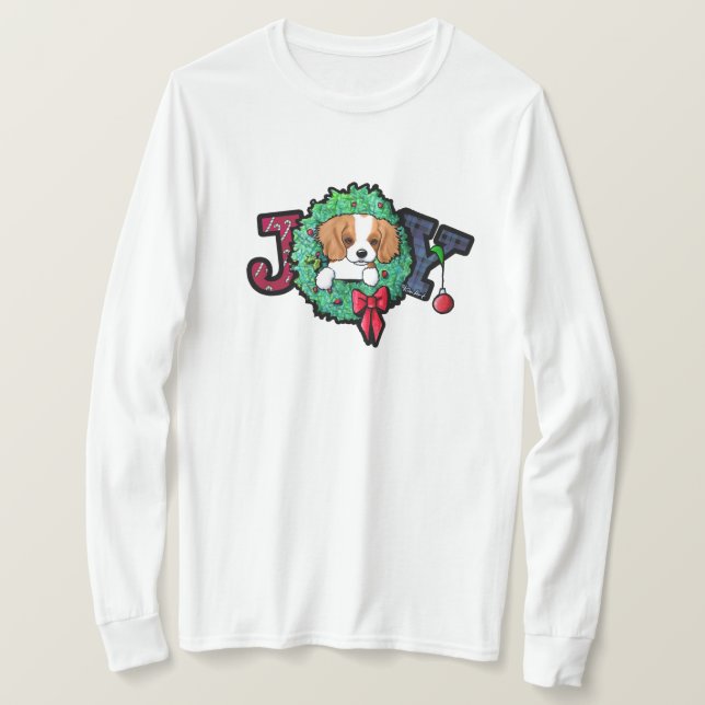 Camiseta de Natal do Cavalier King Charles (Frente do Design)