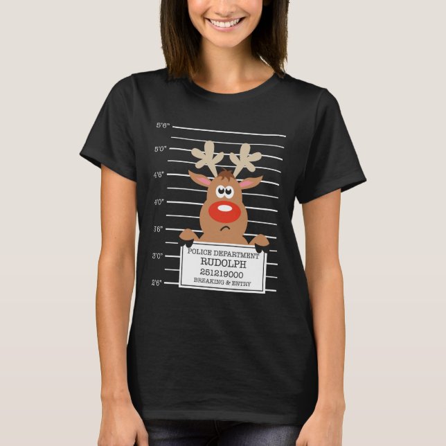 Camiseta de Natal do Natal de Rudolph Reindeer (Frente)