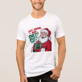 Camiseta de Natal do Papai Noel Cozy Eat Drink Nap