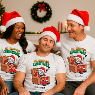 Camiseta de Natal do Papai Noel Engraçado – Nome P