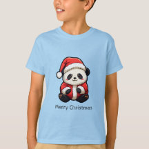 Camiseta de Natal do Papai Noel Panda Adorável