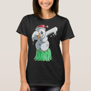 Camiseta De Natal Em Julho Snowman Dabbing Havaian