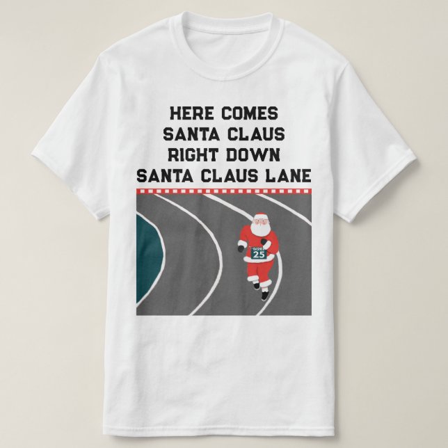 Camiseta de Natal em Pista e Campo (Frente do Design)