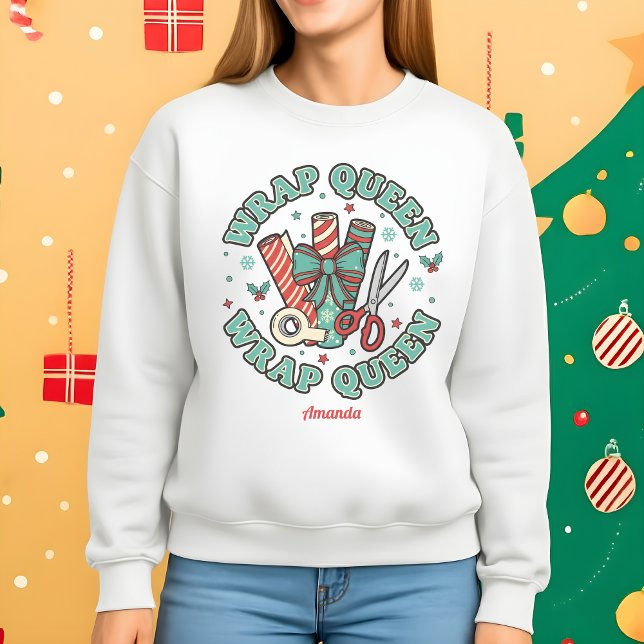 Camiseta de Natal Engraçada Rainha da Embrulhada (Criador carregado)