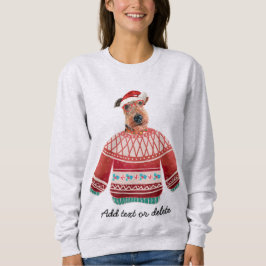 Camiseta de Natal Feia de Cachorro Airedale Mãe de