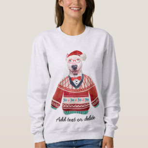 Camiseta de Natal Feia de Cachorro Bull Terrier Mã