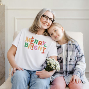 Camiseta de Natal Feminina Alegre e Brilhante