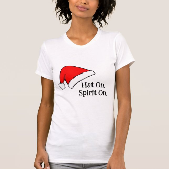 Camiseta de Natal Feminina 'Chapéu Sim. Espírito S (Frente)
