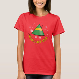 Camiseta de Natal feminina favorita sorridente