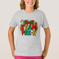 Camiseta de Natal Festiva para Equipe de Pré-Escol