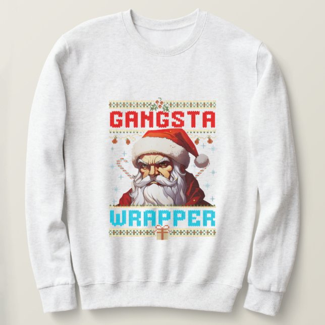 Camiseta de Natal Gangster Wrapper (Frente do Design)