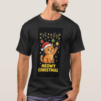 Camiseta de Natal Gato Meowy