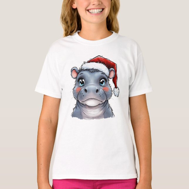 Camiseta de Natal Hippo (Frente)