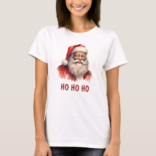 Camiseta de Natal Ho Ho Ho do Papai Noel Preto
