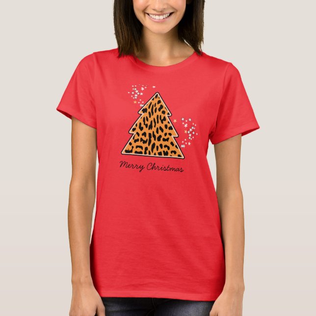Camiseta de Natal Leopard cheetah (Frente)