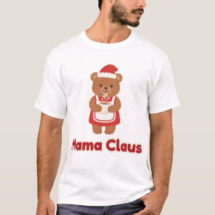 Camiseta de Natal Mama Claus Urso Cacau