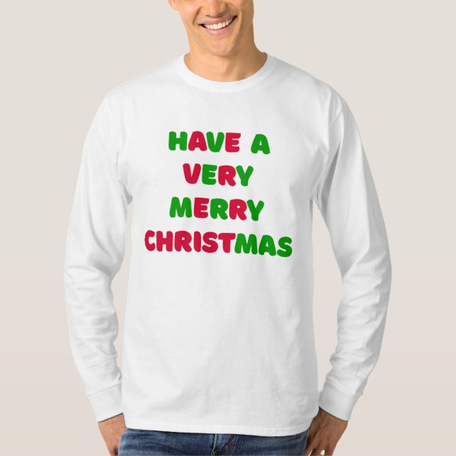 Camiseta de Natal Manga Longa Masculina (Frente)