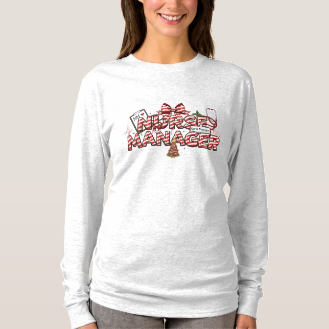 Camiseta de Natal Manga Longa para Enfermeira Gest (Frente)