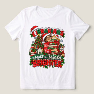 Camiseta de Natal Os Bibliotecários Tornam o Mundo