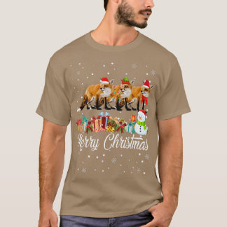 Camiseta De Natal Pajama Árvore Xmas Luzes Animais De Sobra