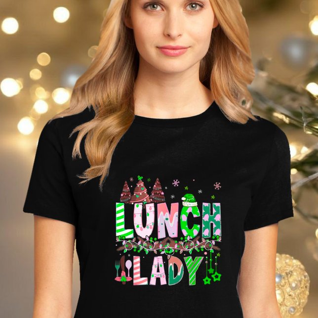 Camiseta de Natal para a Senhora do Almoço Escolar (Criador carregado)