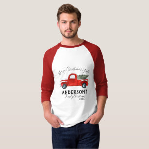 Camiseta de Natal para Família - Caminhão Vermelho