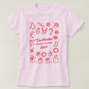 Camiseta de Natal Personalizada com Desenhos à Mão