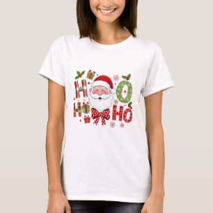 Camiseta de Natal Personalizada do Papai Noel "Ho 
