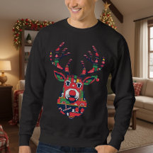 Camiseta de Natal Pixel Reindeer Ugly Sweater Chri
