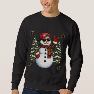 Camiseta de Natal Rock On do Boneco de Neve Óculos