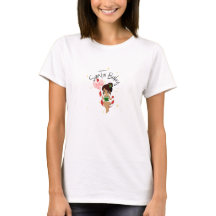 Camiseta de Natal Santa Baby Fofa Kawaii Feminina